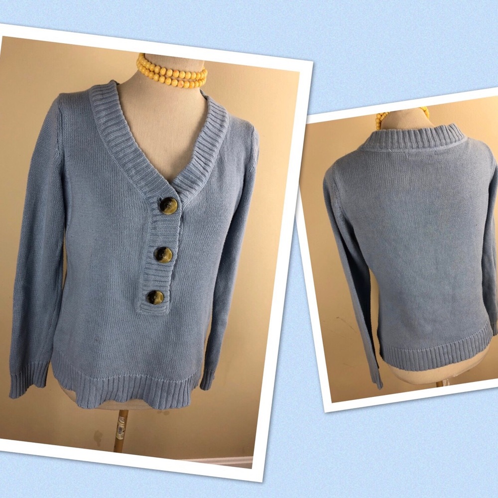 Liz Claiborne Baby Blue Sweater Size medium Cotton